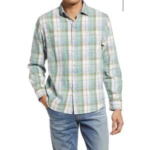 Tommy Bahama Walkabout Plaid Button-Up Shirt Men's Breathable Cotton L Soft